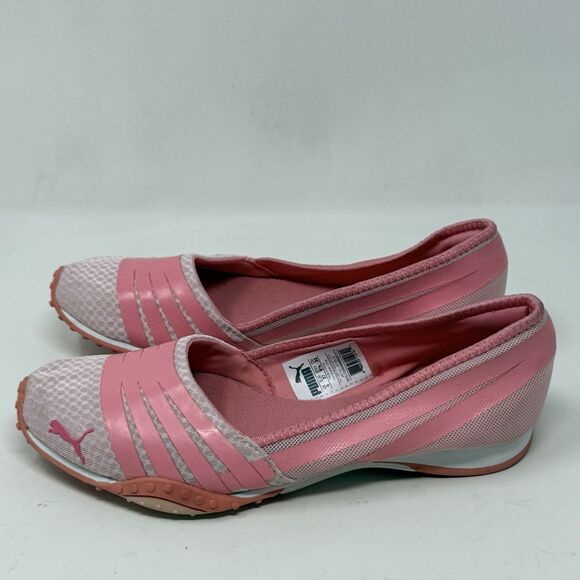 Puma Asha Alt Ballet Flats Womens 6.5 Pink Nylon Suede Casual Slip On Shoes Y2K - Picture 2 of 16